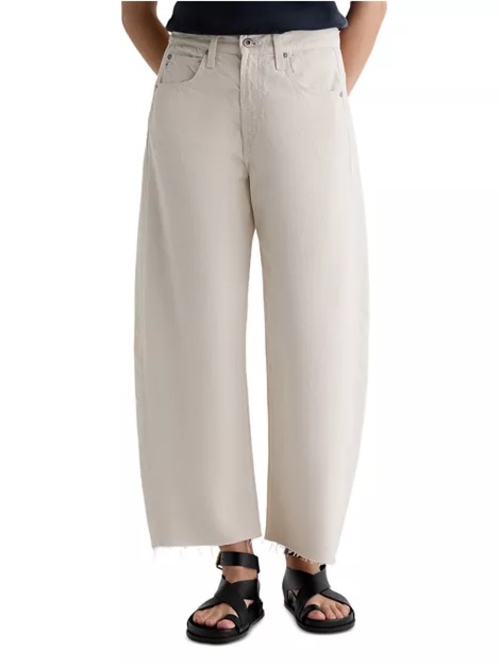 AG Hattie High Rise Crop Barrel Jeans in Opal Stone